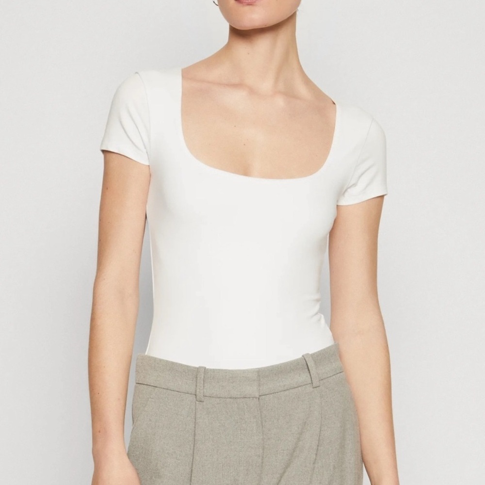 Abercrombie and Fitch Women's White Short Sleeve Top